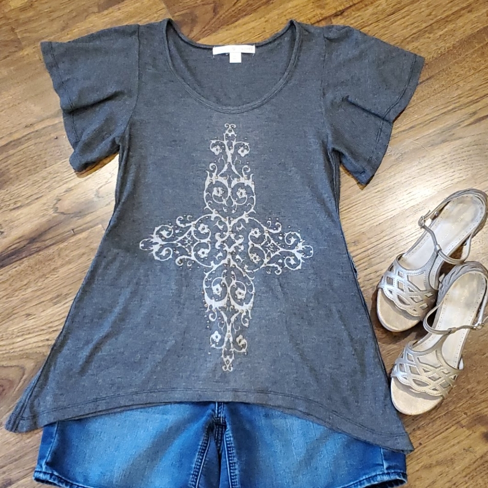 Womens Boston Proper flutter sleeve top size S